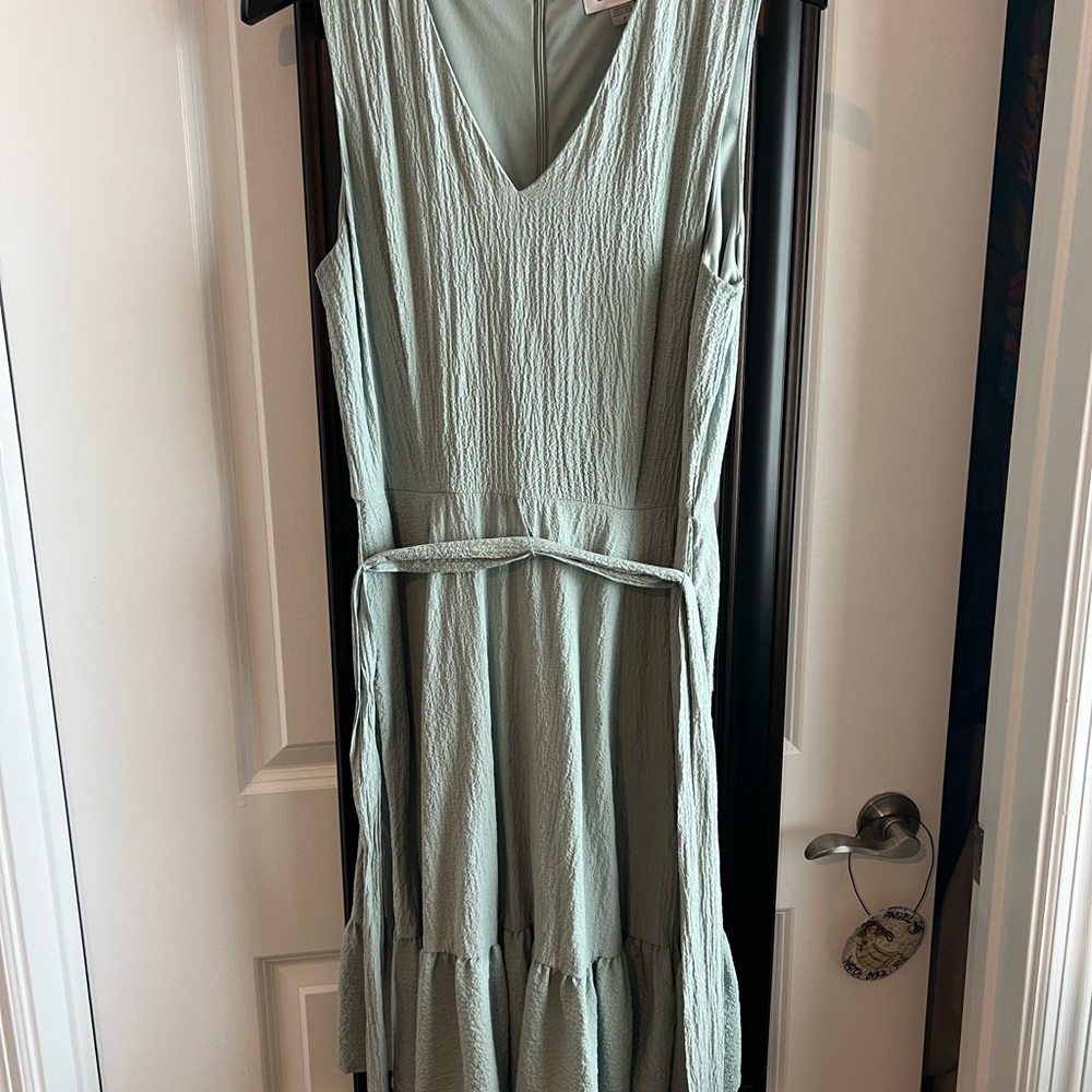 Calvin Klein Green Sleeveless V-Neck Sundress
